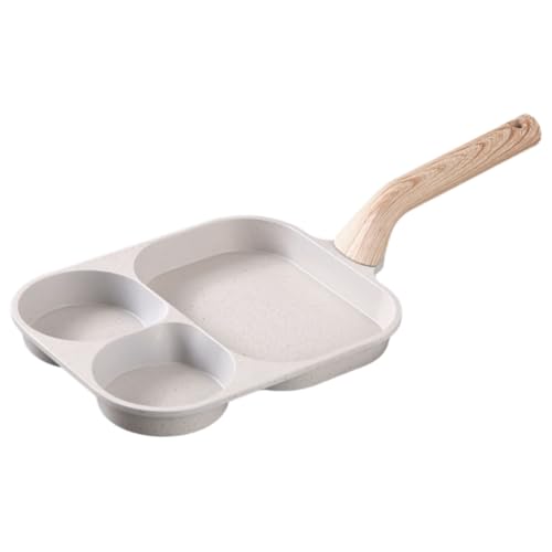 LPYROSE フライパン 3 in 1 スクエアフライパン 目玉焼き、オムレツ、お弁当、朝食に最適 ノンスティック加工 すべての熱源に対応 電磁調理器/ガスコンロに対応 (ベージュ)