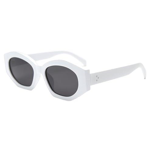 Lunettes de soleil rétro pour hommes : modèle polygone vert et marron UV400