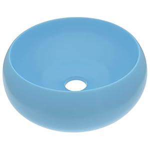 Kangmusi Luxuriöses Rundes Waschbecken Blau 40x15 cm