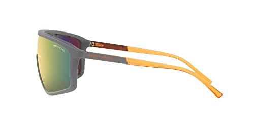 Image of Armani Exchange Man Sunglasses Matte White Frame, Grey Mirror Silver Lenses, 0MM