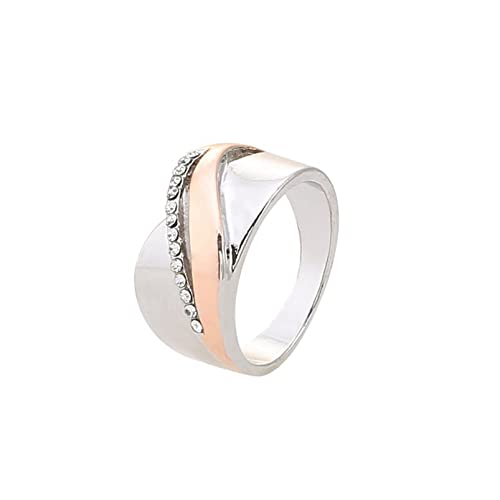 Junyy Vintage Two-Tone Bow Cross Ring Statement Engagement Wedding Band Rings For Women Men(Size 8) #TOP2