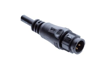 Amphenol, DCD-12AMMM-QL8F01, X-Lok Large Size Plastic 20A+5A 12 pins Male Connector Male Contact Straight Push Lock Overmolded Length 1000mm IP68 Mated