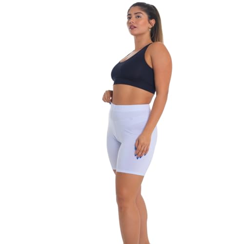 Short Bermuda Unissex Térmica Segunda Pele Snugg Proteção UV50 Fitness Academia (M, Branco)