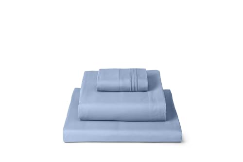 Image of Mellanni Twin Sheets Set - 3 PC Iconic Collection Bedding | Hotel Luxury, Extra Soft, Cooling Bed Sheets - Wrinkle, Fade, Stain Resistant (Twin, Sky Blue)