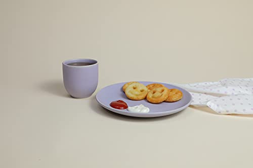Image of Soft Serve Ceramic Stoneware Clay Matte Finish Dinner Plate, Set of 2, Purple, Small