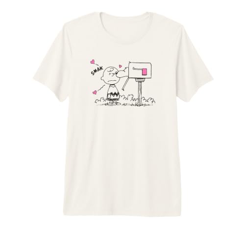 Charlie Brown Snoopy Beso Camiseta Premium