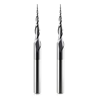 HOZLY Kugelkopffräser Konische CNC Fräser Kugelfräser 2 Stück, R0.25 Spiralnutfräser Bit 6mm Schaft 2 Flöten Schaftfräser HRC55, 0,25mm Radius CNC Schnitzbits mit AlTiN Beschichtung für 2D /3D Gravu