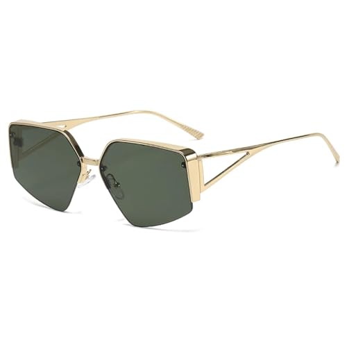 Lunettes de soleil haut de gamme à demi-monture élégantes pour femmes