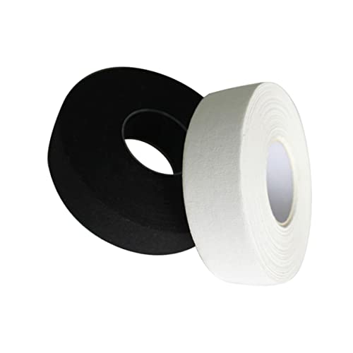 YARNOW 2 Pack 25m Hockey Stick Tape Sticky Tape for Sports Hockey Stick Wrapper White Black Waterproof Anti-Slip Sturdy for Practice