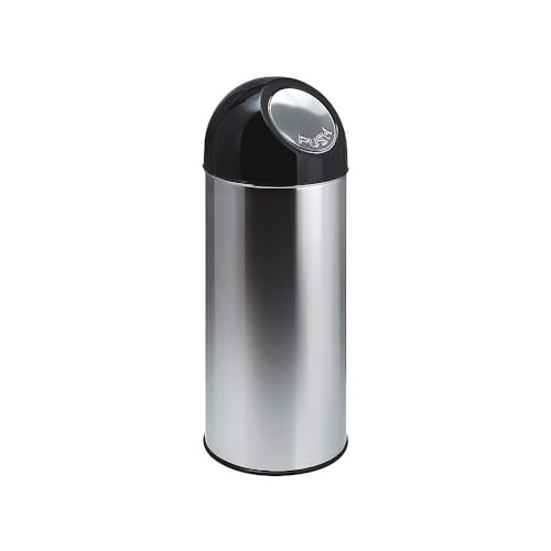 Chabrias Stainless Steel Kitchen Bin - Hygienic, Easy to Use, 40L Capacity, Push Top Lid, (Stainless Steel, 40 Litre)