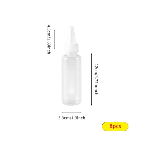 8 Pcs 2oz Plastic Squeeze Bottles with Caps, Reusable Small Squeeze Bottle for Paint Art Lotion Glue Liquids Travel Kitchen and Crafts, with Small Funnel and Blank Label2