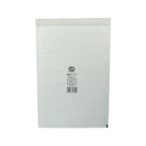 Jiffy Bags Airkraft White AK6 320x450mm Padded Bubble Envelopes, Postal Mailing Bags - Pack of 100