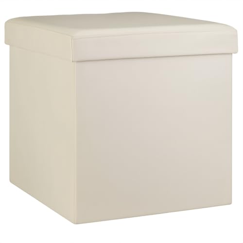 Faux Leather Folding Storage Ottoman – Double & Single Footstool & Seat...