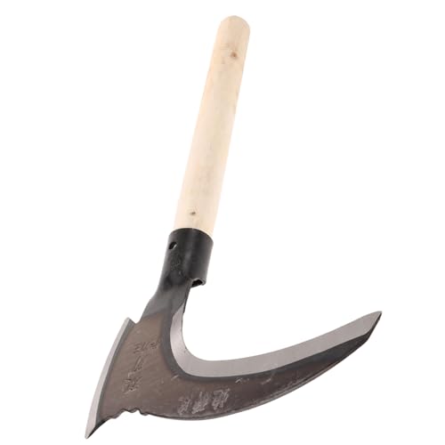 NOLITOY 1 Set Reaping Garden Tools Gardening Part Large Reusable Farm Agricultural Reaping Hook Portable Double Edge Reward Wood Head