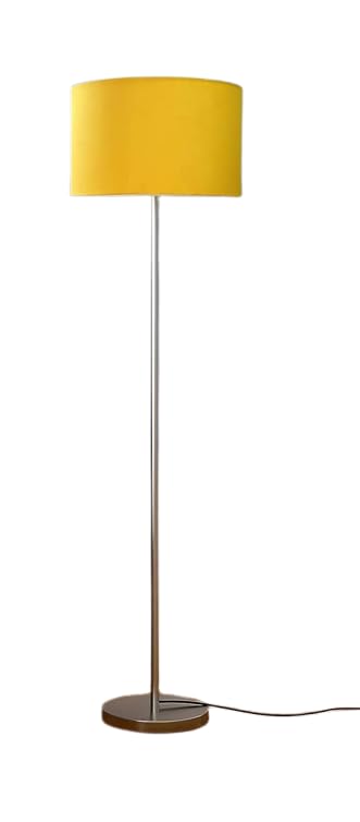 Minimalist Floor Lamp Standing Modern Silver Taper Lampshade for Living Room Corner, Home, Hotel, Office (12 Inches, 4Ft Height) (Yellow)-image-21