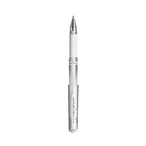 uniBasketball Mitsubishi Ołówek - 3 Roller Ink Gel Signo Broad White - Point 1 mm - Duży napis - Kreatywny wałek do tworzenia kartek i kreatywnego spędzania czasu