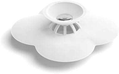 Umbra Bloom Drain Stop and Hair Catcher – Dual Purpose Bathtub Drain Strainer and Stopper with Decorative Floral Design, Anti-Clog Bathroom Accessory for Tubs and Showers – White — view 3