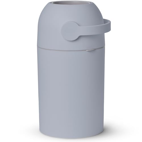Cubo de pañales para bebé, sistema patentado de parada de olores, utiliza cualquier bolsa de basura, palanca con una mano libre, rollo de bolsa incluido (azul hielo)