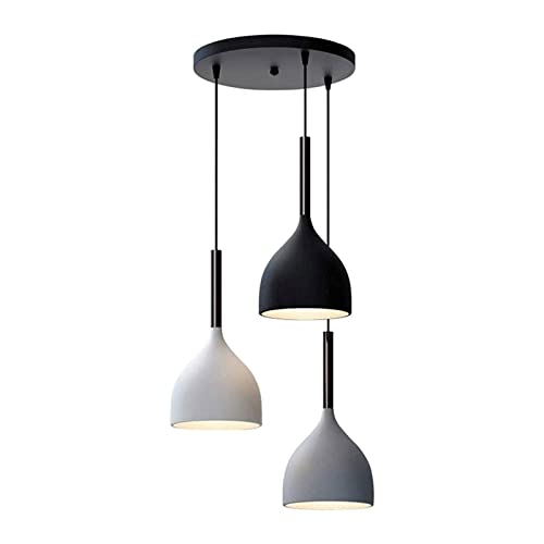Lámpara colgante de techo de 3 luces E27 de hierro negro para isla de cocina 2