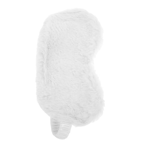 Tofficu Weiche Plüsch Schlafmaske aus Flauschigem Material für Mädchen und Frauen Süße Weiße Augenmaske zum Entspannen und Nickerchen