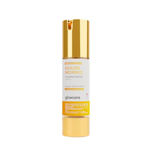 glowcane Golden Moments Perfume Aceite Mujer | Lujoso & Afrutado Aroma | 100% Libre de Alcohol | Complejo de Aceites Nutritivos | Regalos para Mujeres | Sin Sustancias | Libre de Pruebas en Animales y