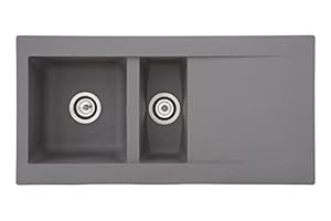 Respekta Denver Doppelbecken Küchenspüle Betongrau