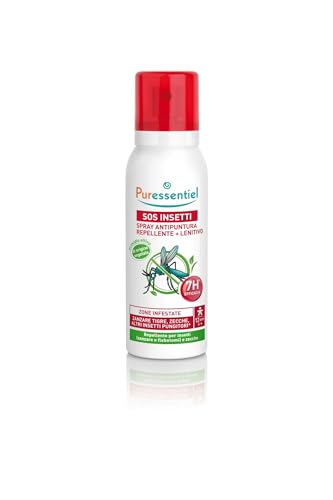 Puressentiel - SOS Insetti - Spray Antipuntura Repellente e Lenitivo Presidio Medico Chirurgico - Contro Insetti e Zecche - Principio Attivo 100% di Origine Naturale - 75 ml