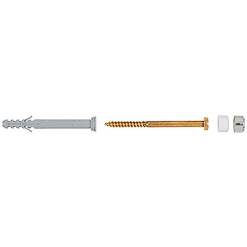 fischer - Kit de fixation pour WC au sol S8RD 80WCR - 2 chevilles S 8 RD 80, 2 vis à bois en inox A2 6x85 mm, 2 capuchons chromés