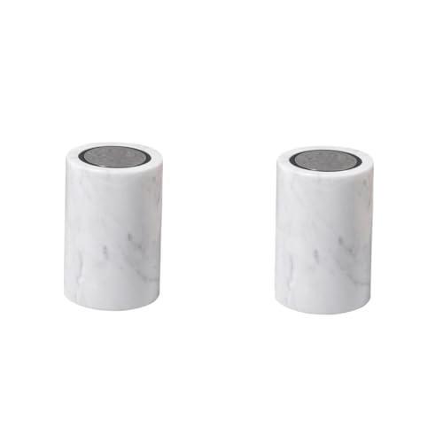 MUCKLILY 2pcs Fashion Toothpick Holder Natural Stone Crafting Storage Box for Swab Modern Marbling Design Home Adornment for Dressing Table Bathroom Counter Decor