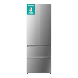 Hisense RF632N4BCE Freestanding American Door Fridge Freezer, No Frost, E Rated, Silver, 69.4D x 70.4W x 200H cm, 485 liters