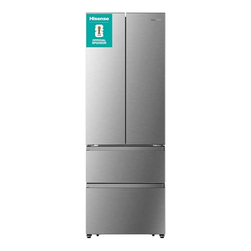 Hisense RF632N4BCE Freestanding American Door Fridge Freezer, No Frost, E Rated, Silver, 69.4D x 70.4W x 200H cm, 485 liters