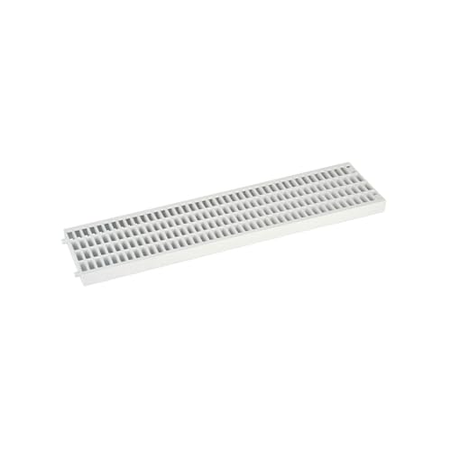 Griglia Ricambio per Canaletta Drenaggio Acqua Piovana - Grigliato modulare sostituzione caditoia per canalina meteoriche 13x50 - Plastica ABS grigio chiaro - Antiscivolo Antitacco - Made in Italy