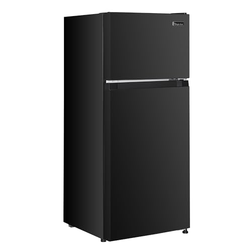 Image of Magic Chef 4.5-cu. ft. Mini Fridge with Freezer in Black, Small Compact Refrigerator and Top Mount Freezer for Bedroom, Apartment, Dorm Room, Office