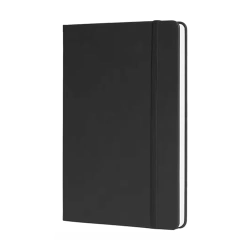 Image of A5 Notebook Diary Journal Planner - 180 GSM Thick Paper, 192 Ruled Pages with 12-Month Planner | Hardcover with Elastic Closure & Silk Bookmark | Classic Black for Office, School & Personal Use