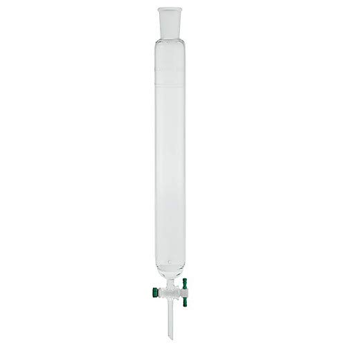Chemglass CG-1189-09, Chromatography Column with Fritted Disc and 2mm PTFE Stopcock, 1.0" Inside Diameter, 8" Length, 24/40 Joint