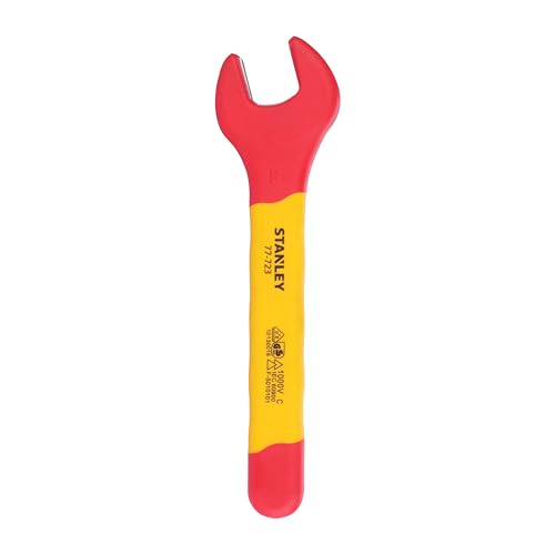 Image of Stanley STMT77723-23B VDE Insulated Open End Wrench 16mm, Ideal For Repair Of Electric Vehicles, Red and Yellow