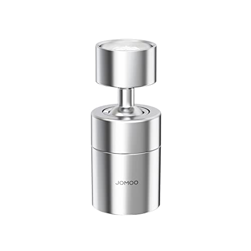 JOMOO Water Saving Faucet Aerator 360 Swivel Splash Proof Faucet Extender for Kitchen Sink Dual-function 2-Flow Sprayer Faucet Head for Bathroom Sink Chrome