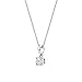 GILDED Itsy Bitsy 1/10 CTTW Diamond Pendant Necklace in 925 Sterling Silver, Minimalist Solitaire