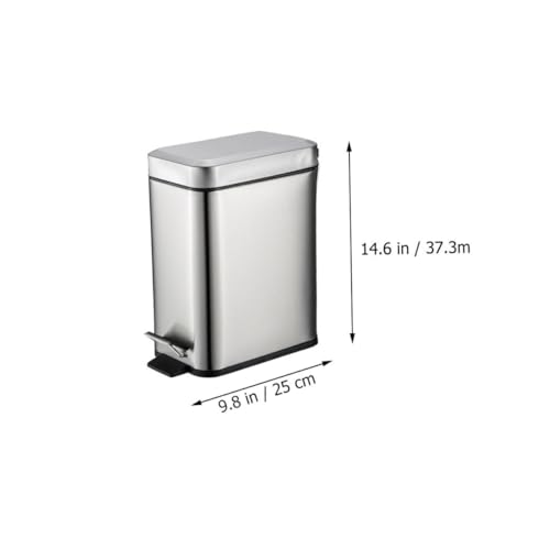 Caneca de basura de acero inoxidable con pedal para cocina y oficina miniatura 2