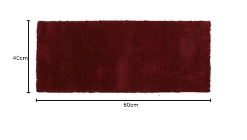 Image of Purav Light 2200 GSM Soft Fluffy Runner Mats (1.33 x 2 ft, Maroon)| Durable & Washable Bedside Runner for Bedroom, Mat for Bathroom, Living Room Floor Home Decoration with Anti Skid Backing