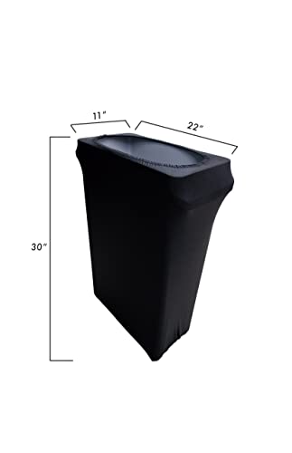 Image of Spandex & Table Linen Slim Jim Stretch Spandex Trash Can Cover, 23 Gallons Black