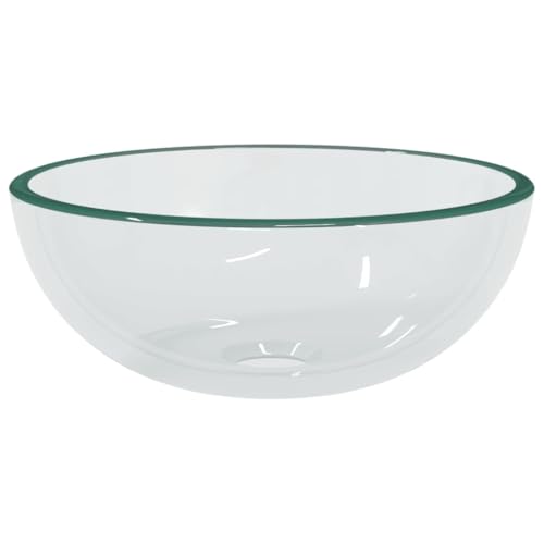 vidaXL Lavabo Baño Cuarto Aseo Fregadero Tocador Maquillaje Muebles Almacenaje Casa Hogar Habitación Adorno Vidrio Templado Transparente 30x12 cm
