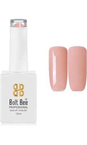 Image of BOLT BEE 15ML Gel Nail Polish 1Pc Clear Pink Glitter Nail Polish Soak Off UV LED Nail Gel Polish Nail Art Starter Manicure Salon DIY at Home, 0.5 OZ (1) (116)
