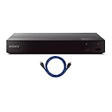 Sony 4K Upscaling 3D Streaming Blu-Ray Disc Player (Black) Bundle with Nylon-Braided HDMI Cable (2 Items)