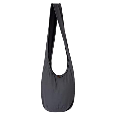 PANASIAM Bolsa de hombro para hombre y mujer, bolsa grande de algodón en 2 tamaños, agradablemente ligera y agradable robusta, con cremallera y bolsillo interior extra, bolso bandolera, gris, Medium Cover