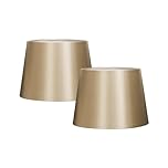VOLTICO 2 Pack Satin Table Lamp Shade for E14 lamp Classic Decorative Lampshade with Adjustable Fitting for Living Room & Bedroom (2, Gold)