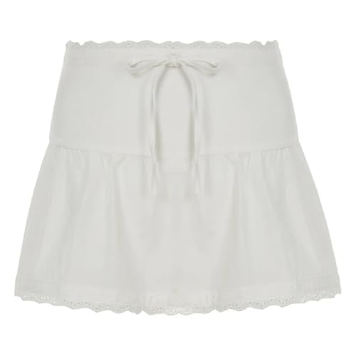 1 PCS High Waist White Lace Cake Skirt Female Slim A Word Skirt