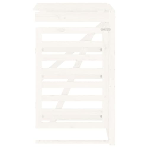 Cache-poubelles résistant aux intempéries en bois blanc pour tri sélectif - 7