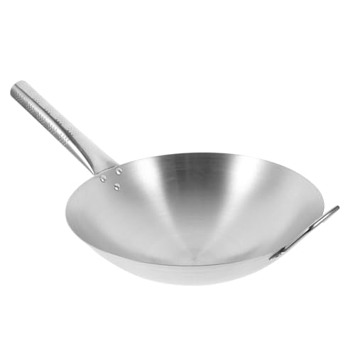 Wok antiadherente de acero inoxidable con mango largo miniatura 1