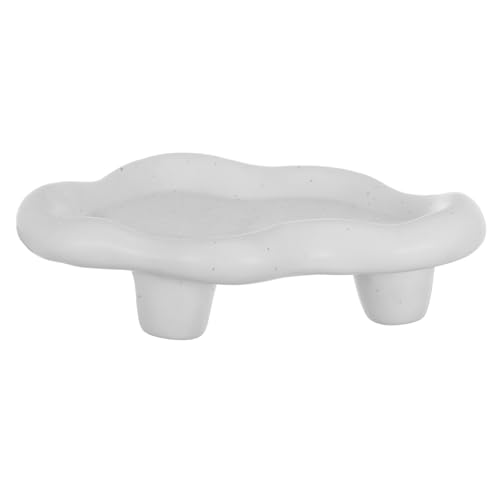 EXQUIMEUBLE Plateau à Bijoux Forme De Nuage Céramique Assiette Décorative pour Vanité Porte-Bijoux Esthétique pour Commode